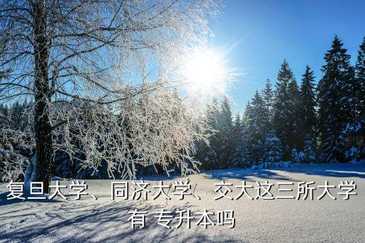 復(fù)旦大學(xué)、同濟(jì)大學(xué)、交大這三所大學(xué)有 專升本嗎
