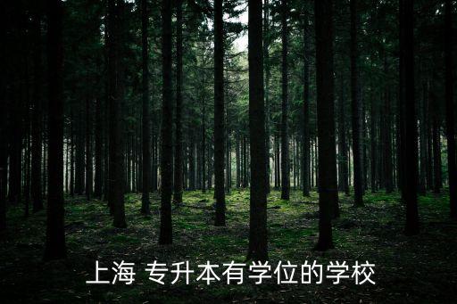  上海 專升本有學位的學校