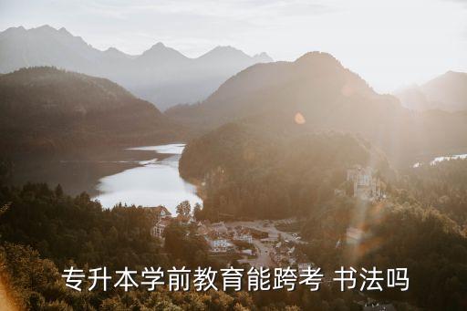  專升本學前教育能跨考 書法嗎