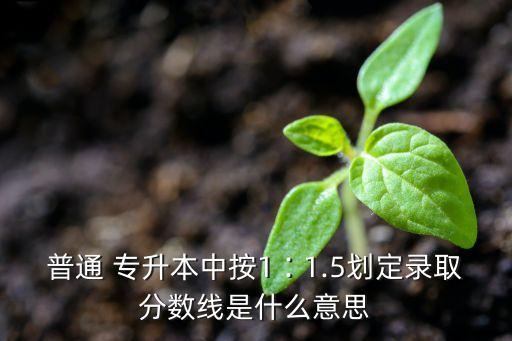普通 專升本中按1∶1.5劃定錄取分數(shù)線是什么意思