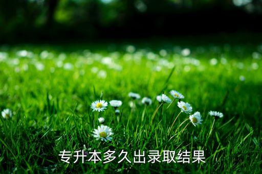  專升本多久出錄取結(jié)果