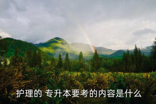  護(hù)理的 專升本要考的內(nèi)容是什么