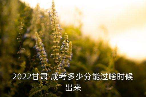 2022甘肅 成考多少分能過啥時(shí)候出來