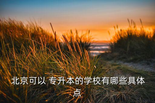  北京可以 專(zhuān)升本的學(xué)校有哪些具體點(diǎn)