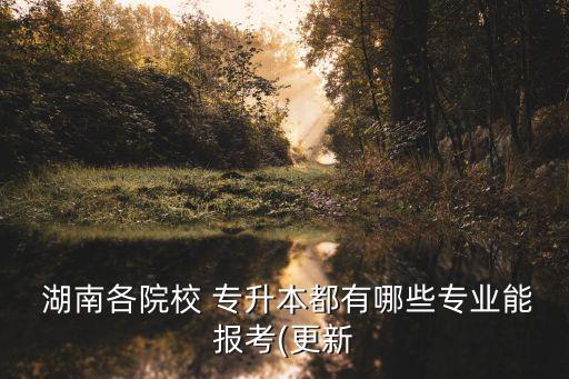  湖南各院校 專升本都有哪些專業(yè)能報(bào)考(更新