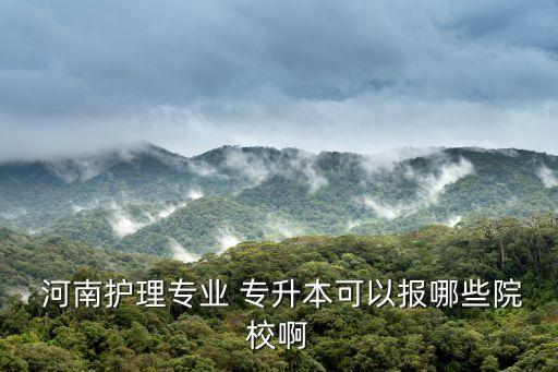  河南護(hù)理專(zhuān)業(yè) 專(zhuān)升本可以報(bào)哪些院校啊