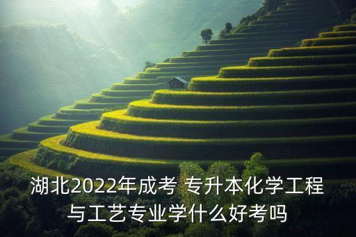 湖北2022年成考 專升本化學工程與工藝專業(yè)學什么好考嗎