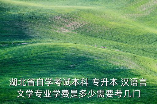 湖北省自學(xué)考試本科 專升本 漢語言文學(xué)專業(yè)學(xué)費(fèi)是多少需要考幾門