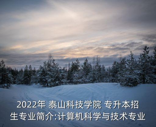2022年 泰山科技學(xué)院 專升本招生專業(yè)簡介:計算機科學(xué)與技術(shù)專業(yè)