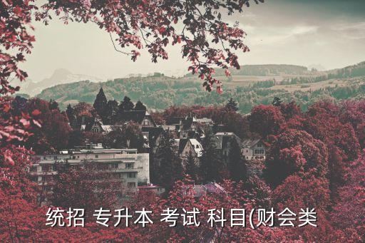 黑龍江省會計專升本考試科目,河南大數據與會計專升本考試科目