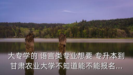 大專學(xué)的 語言類專業(yè)想要 專升本到甘肅農(nóng)業(yè)大學(xué)不知道能不能報(bào)名...