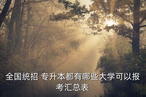 全國(guó)統(tǒng)招 專升本都有哪些大學(xué)可以報(bào)考匯總表