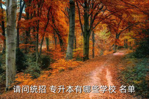 請(qǐng)問(wèn)統(tǒng)招 專升本有哪些學(xué)校 名單
