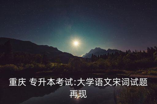 重慶 專(zhuān)升本考試:大學(xué)語(yǔ)文宋詞試題再現(xiàn)