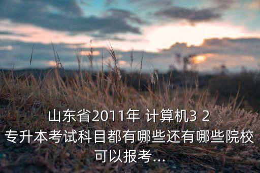  山東省2011年 計(jì)算機(jī)3 2 專升本考試科目都有哪些還有哪些院?？梢詧?bào)考...