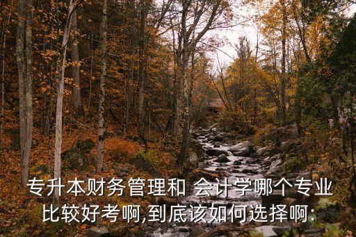  專升本財(cái)務(wù)管理和 會計(jì)學(xué)哪個專業(yè)比較好考啊,到底該如何選擇啊: