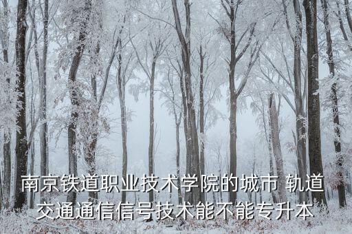 南京鐵道職業(yè)技術(shù)學(xué)院的城市 軌道 交通通信信號(hào)技術(shù)能不能專(zhuān)升本