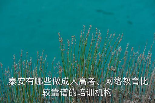  泰安有哪些做成人高考、網(wǎng)絡(luò)教育比較靠譜的培訓(xùn)機(jī)構(gòu)