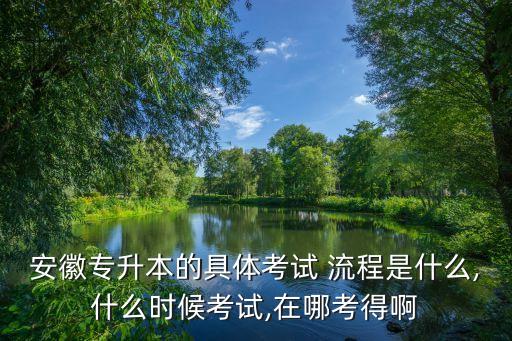 安徽專升本的具體考試 流程是什么,什么時(shí)候考試,在哪考得啊
