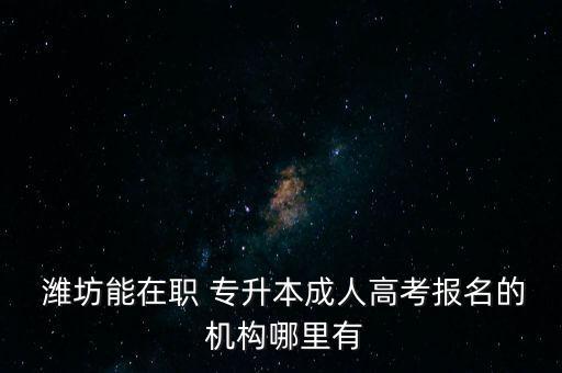  濰坊能在職 專升本成人高考報名的 機(jī)構(gòu)哪里有