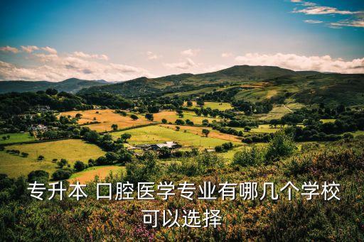  專升本 口腔醫(yī)學專業(yè)有哪幾個學?？梢赃x擇