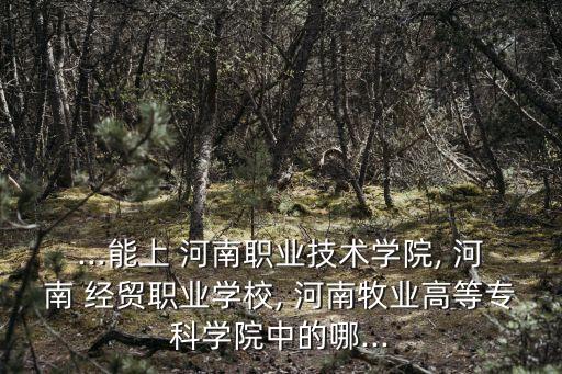 ...能上 河南職業(yè)技術(shù)學(xué)院, 河南 經(jīng)貿(mào)職業(yè)學(xué)校, 河南牧業(yè)高等?？茖W(xué)院中的哪...