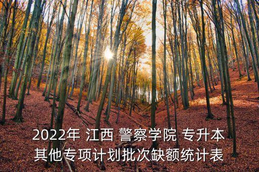 2022年 江西 警察學(xué)院 專升本其他專項(xiàng)計(jì)劃批次缺額統(tǒng)計(jì)表