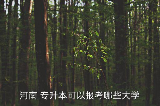 河南 專升本可以報考哪些大學