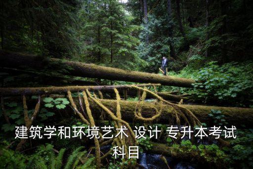 建筑學和環(huán)境藝術(shù) 設(shè)計 專升本考試科目