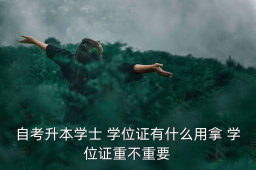 自考升本學士 學位證有什么用拿 學位證重不重要