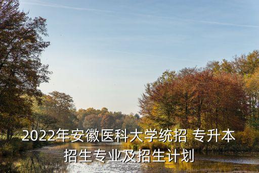 2022年安徽醫(yī)科大學(xué)統(tǒng)招 專升本招生專業(yè)及招生計劃