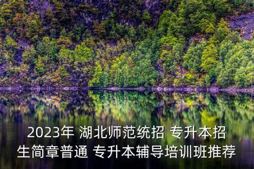 2023年 湖北師范統(tǒng)招 專(zhuān)升本招生簡(jiǎn)章普通 專(zhuān)升本輔導(dǎo)培訓(xùn)班推薦