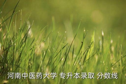 河南中醫(yī)藥大學 專升本錄取 分數線