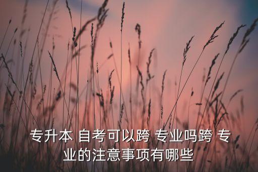  專升本 自考可以跨 專業(yè)嗎跨 專業(yè)的注意事項有哪些