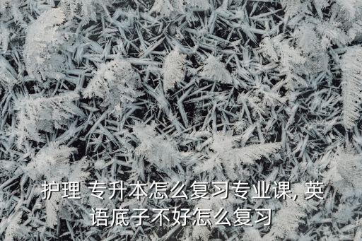  護(hù)理 專升本怎么復(fù)習(xí)專業(yè)課, 英語底子不好怎么復(fù)習(xí)
