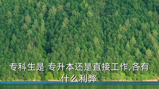 專(zhuān)科生是 專(zhuān)升本還是直接工作,各有什么利弊