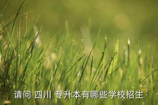 請(qǐng)問(wèn) 四川 專升本有哪些學(xué)校招生