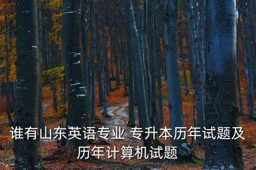 誰(shuí)有山東英語(yǔ)專業(yè) 專升本歷年試題及歷年計(jì)算機(jī)試題