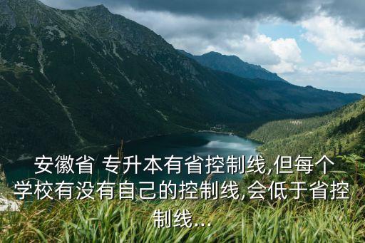  安徽省 專升本有省控制線,但每個(gè)學(xué)校有沒有自己的控制線,會低于省控制線...