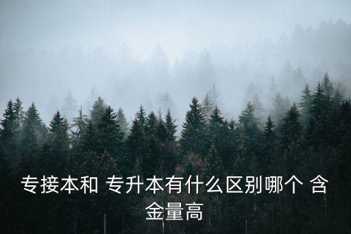 專(zhuān)接本和 專(zhuān)升本有什么區(qū)別哪個(gè) 含金量高