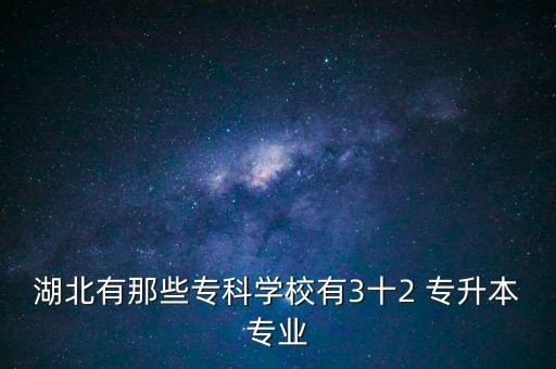 湖北有那些?？茖W(xué)校有3十2 專升本專業(yè)
