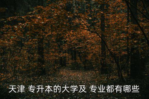 天津 專(zhuān)升本的大學(xué)及 專(zhuān)業(yè)都有哪些