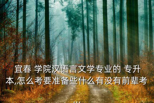  宜春 學(xué)院漢語(yǔ)言文學(xué)專業(yè)的 專升本,怎么考要準(zhǔn)備些什么有沒(méi)有前輩考...