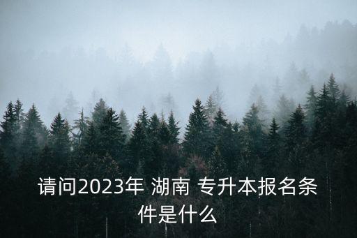 請(qǐng)問2023年 湖南 專升本報(bào)名條件是什么