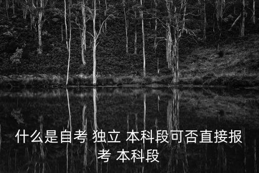 什么是自考 獨(dú)立 本科段可否直接報(bào)考 本科段