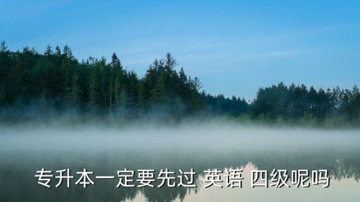  專升本一定要先過(guò) 英語(yǔ) 四級(jí)呢嗎
