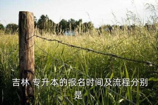  吉林 專升本的報名時間及流程分別是