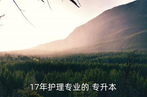 17年護(hù)理專(zhuān)業(yè)的 專(zhuān)升本