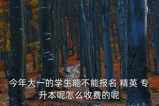 今年大一的學(xué)生能不能報(bào)名 精英 專升本呢怎么收費(fèi)的呢
