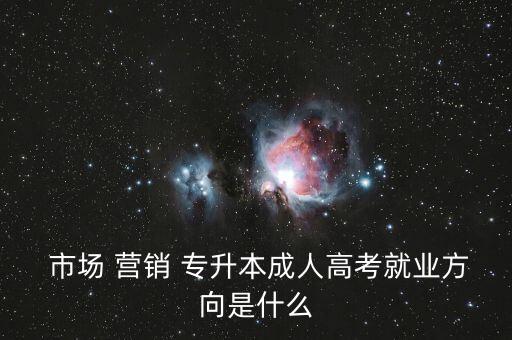  市場(chǎng) 營(yíng)銷 專升本成人高考就業(yè)方向是什么